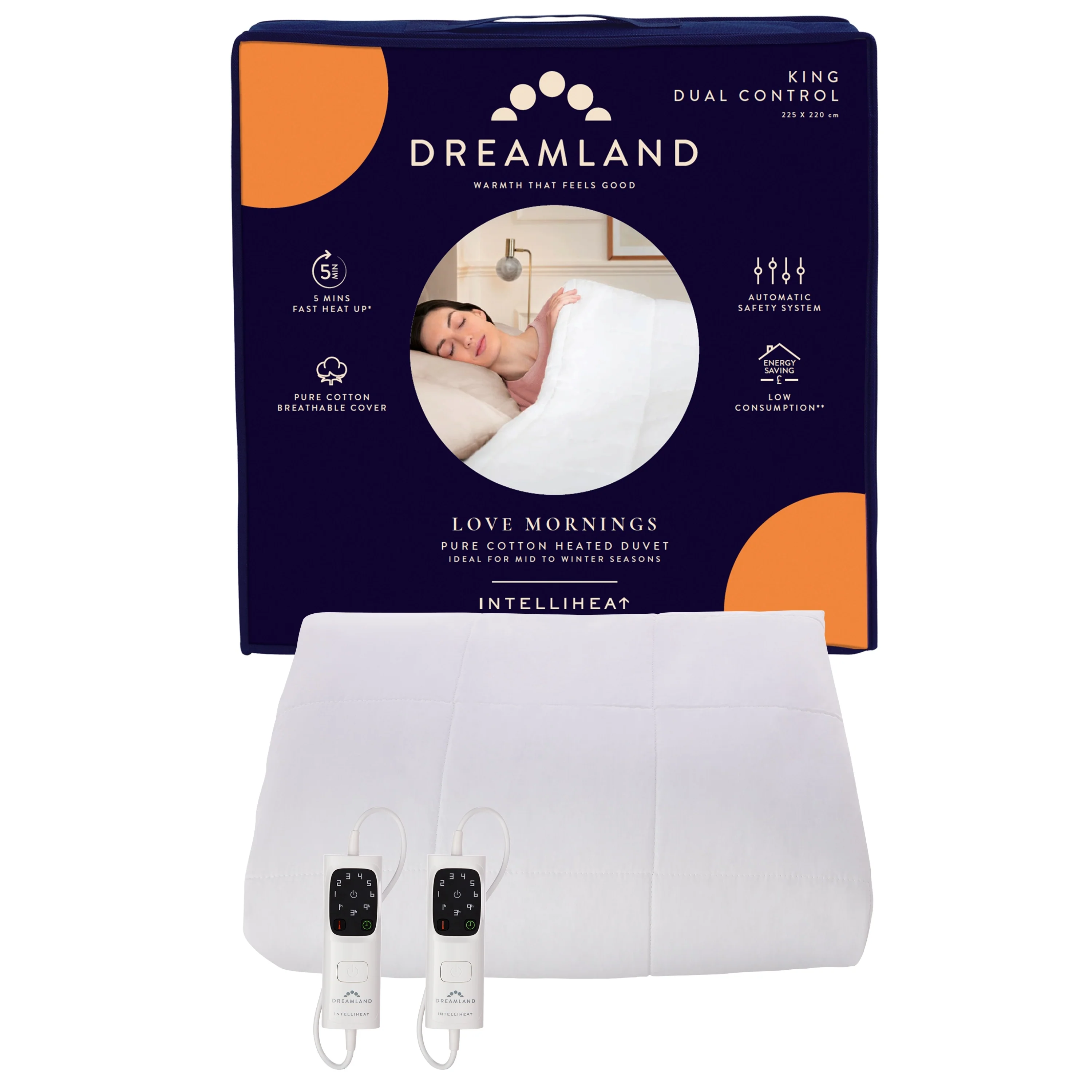 Love Mornings All Season Pure Cotton Heated Duvet King Dual Controls - Image 8