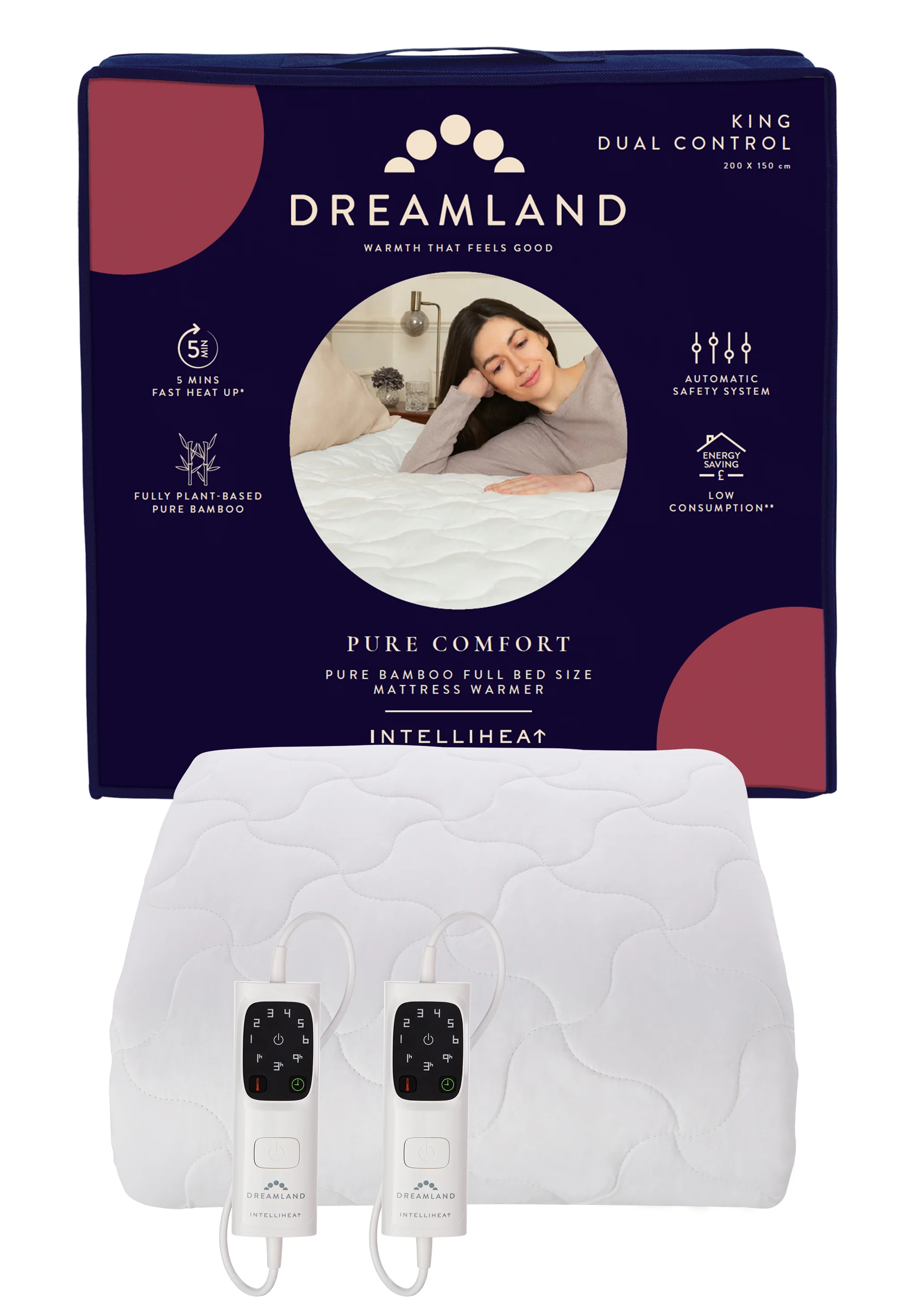 Pure Comfort Bamboo Plant-Based Textile Underblanket King Dual - Image 7