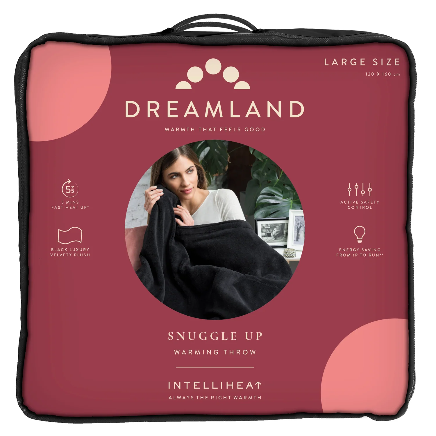 Snuggle Up Electric Warming Throw - Black - Image 6